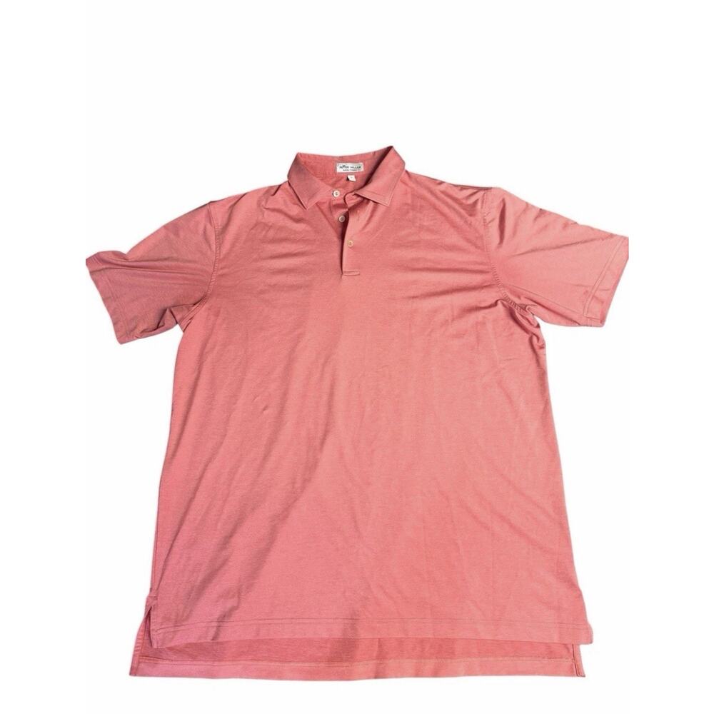 Peter Millar Golf Polo Shirt Mens Large Coral Pink Summer Comfort